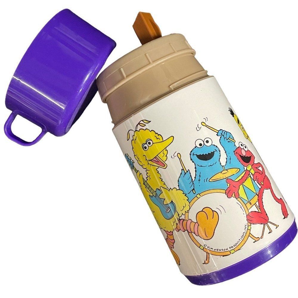 Aladdin Sesame Street Thermos 8 oz 1980s Vintage Collectible